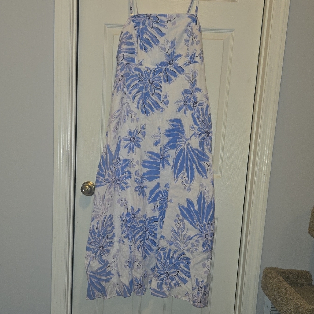 Lilly Pulitzer White Dress with Blue Floral Print